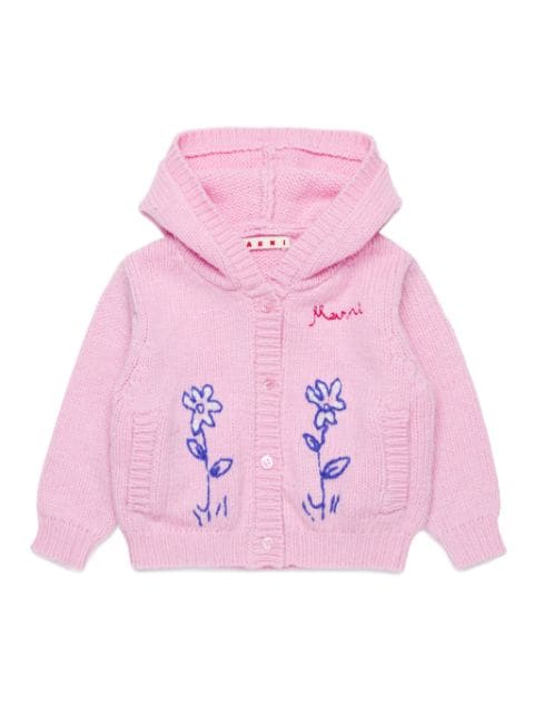 Marni Kids cardigan à fleurs brodées