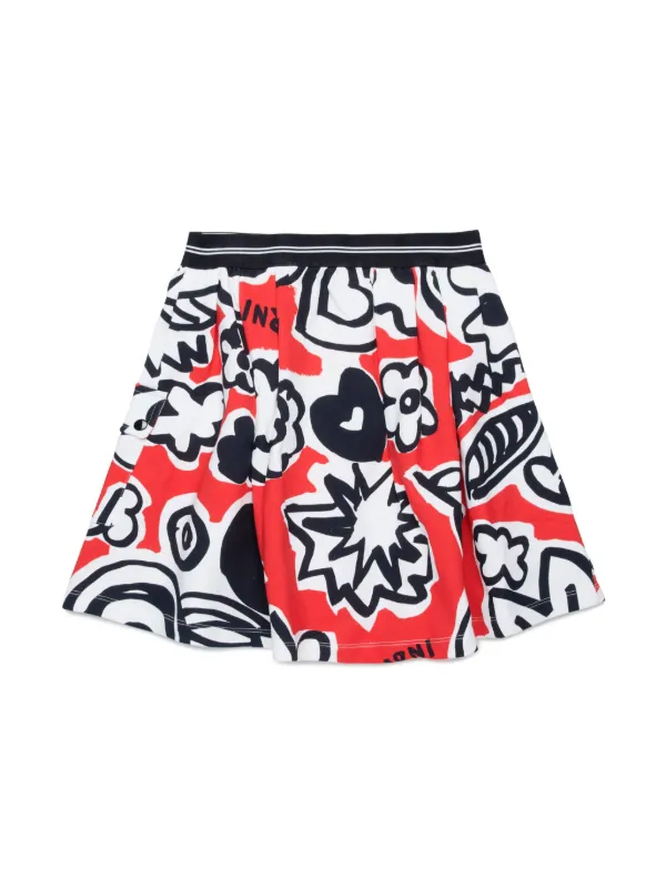 Marni Kids グラフィック スカート | レッド | FARFETCH JP