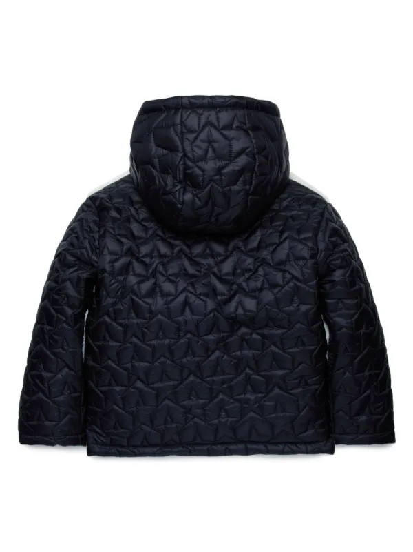 完売品★MARNI ★キッズロゴ刺繍入りフード付き中綿ジャケット★新品❗️ Marni Kids logo-embroidered scallop-collar Jacket | Black