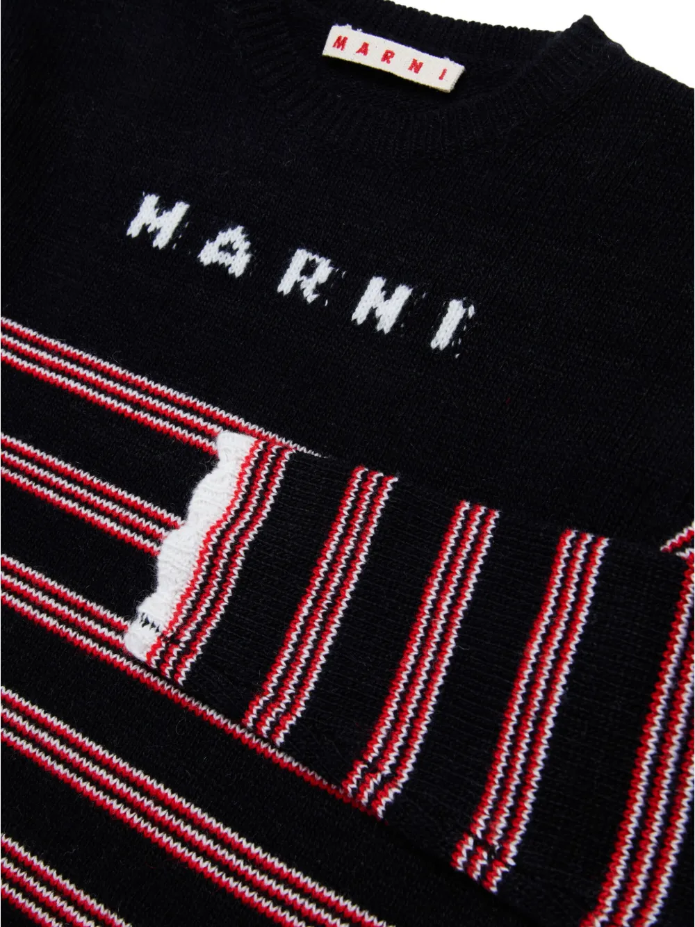 Marni Kids Intarsia jurk Zwart