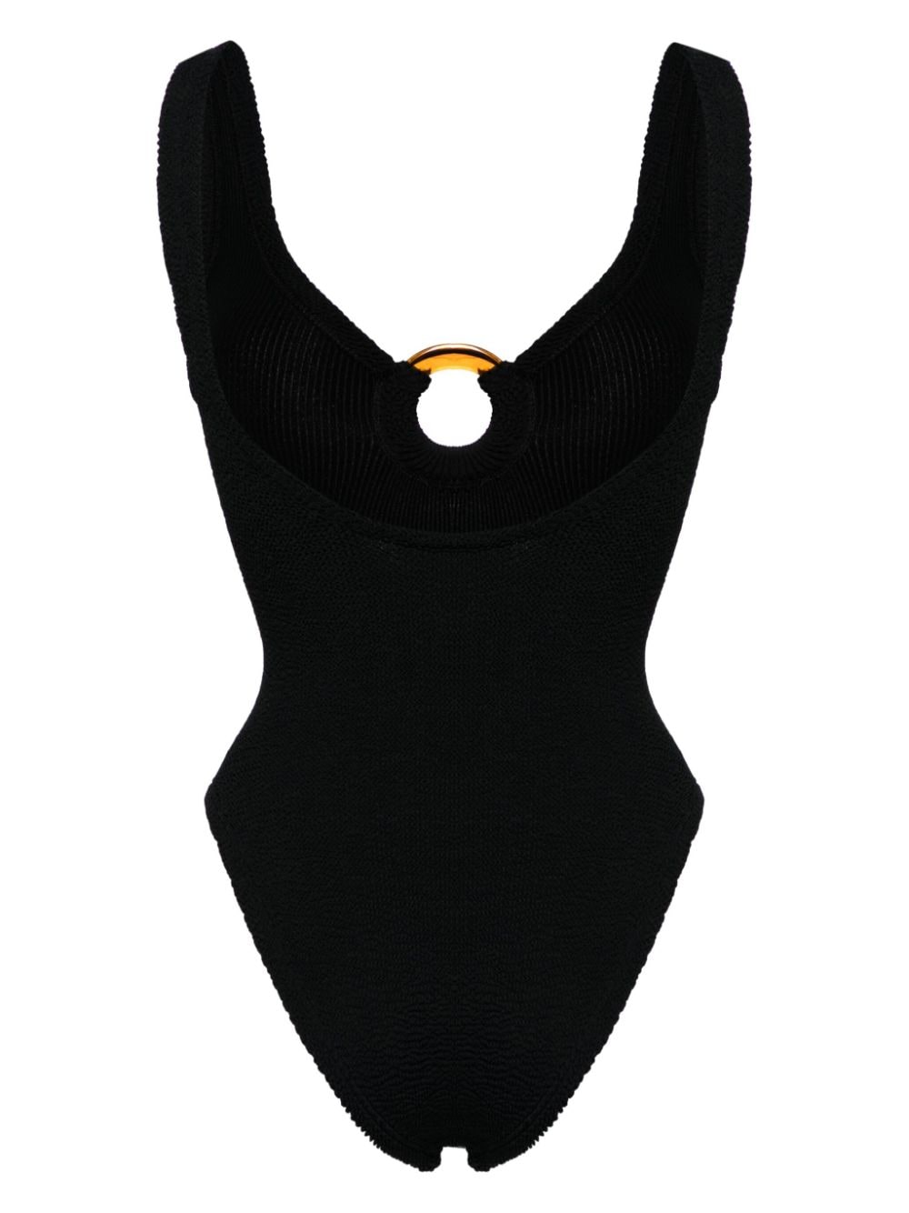 Shop Hunza G Celine Shirred Swimsuit In Black