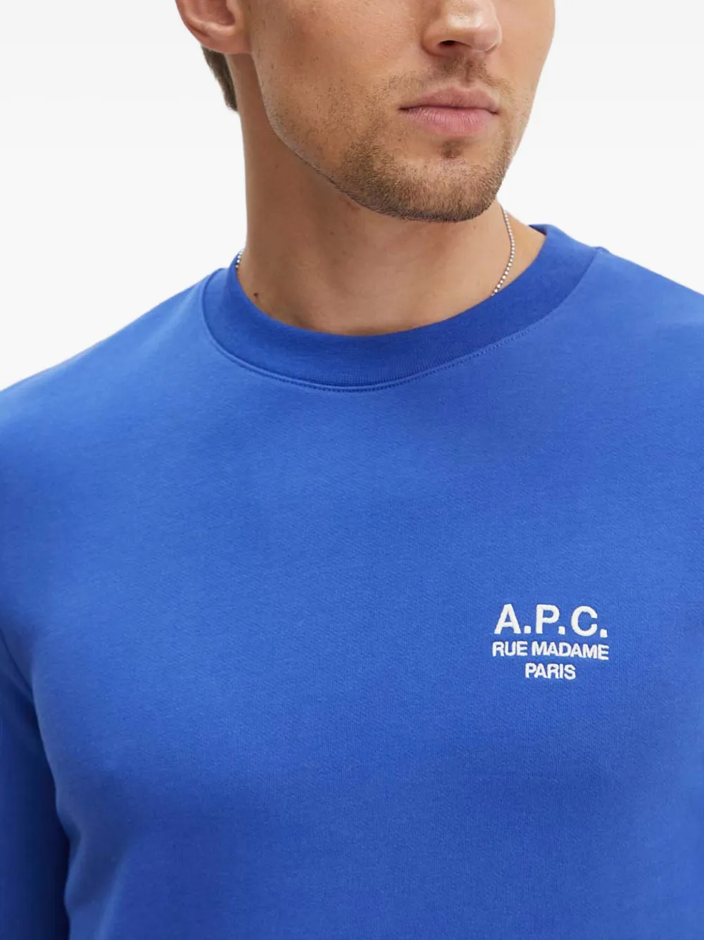 A.P.C. Sweater met geborduurd logo Blauw