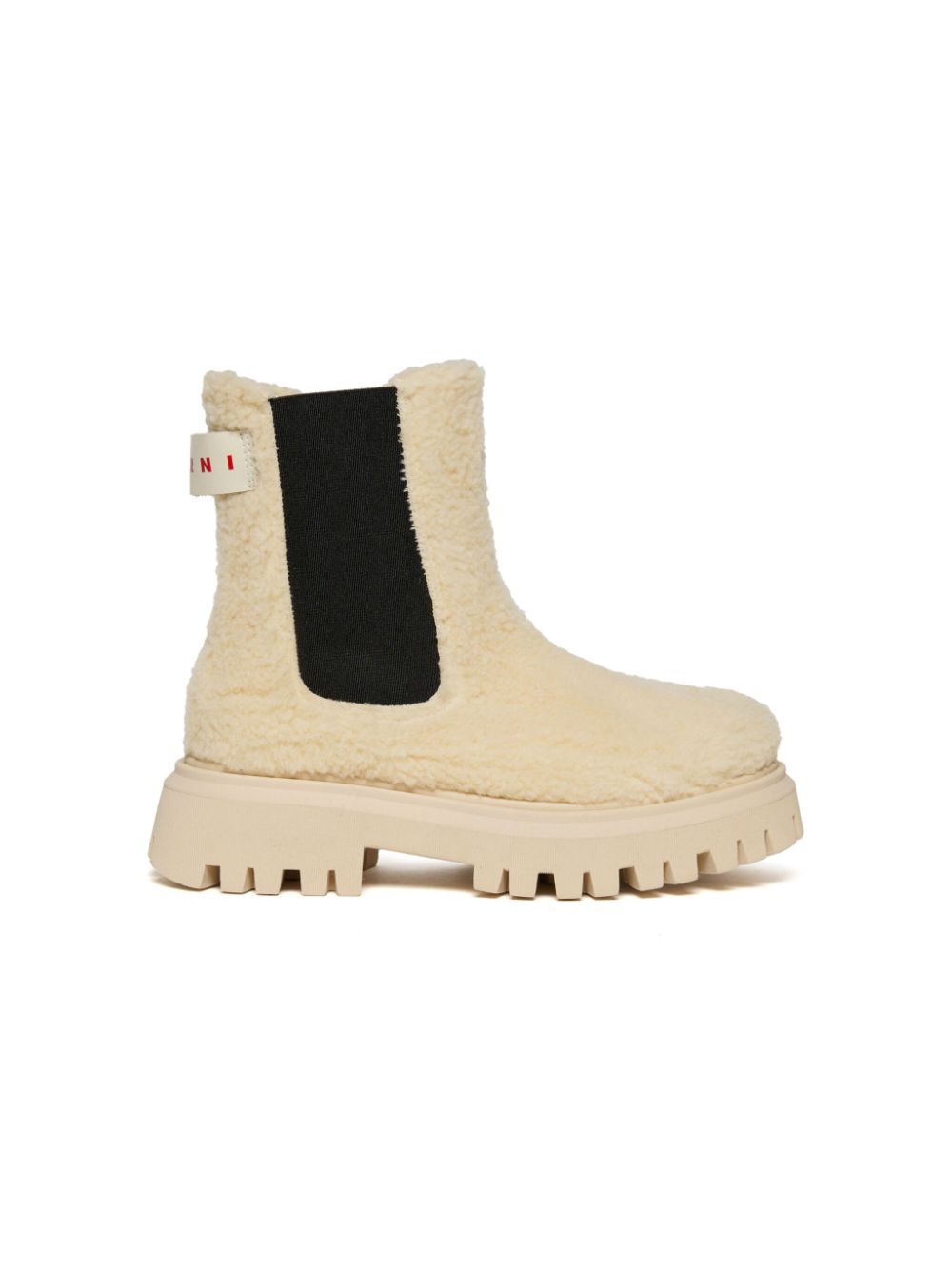 Marni Kids faux-shearling ankle boots - Beige