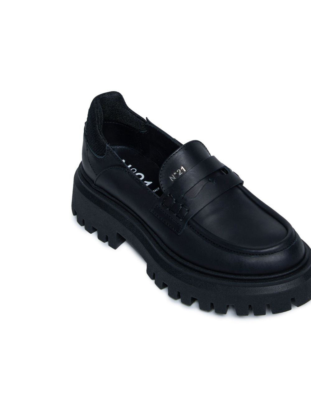 Nº21 Kids Leren loafers Zwart