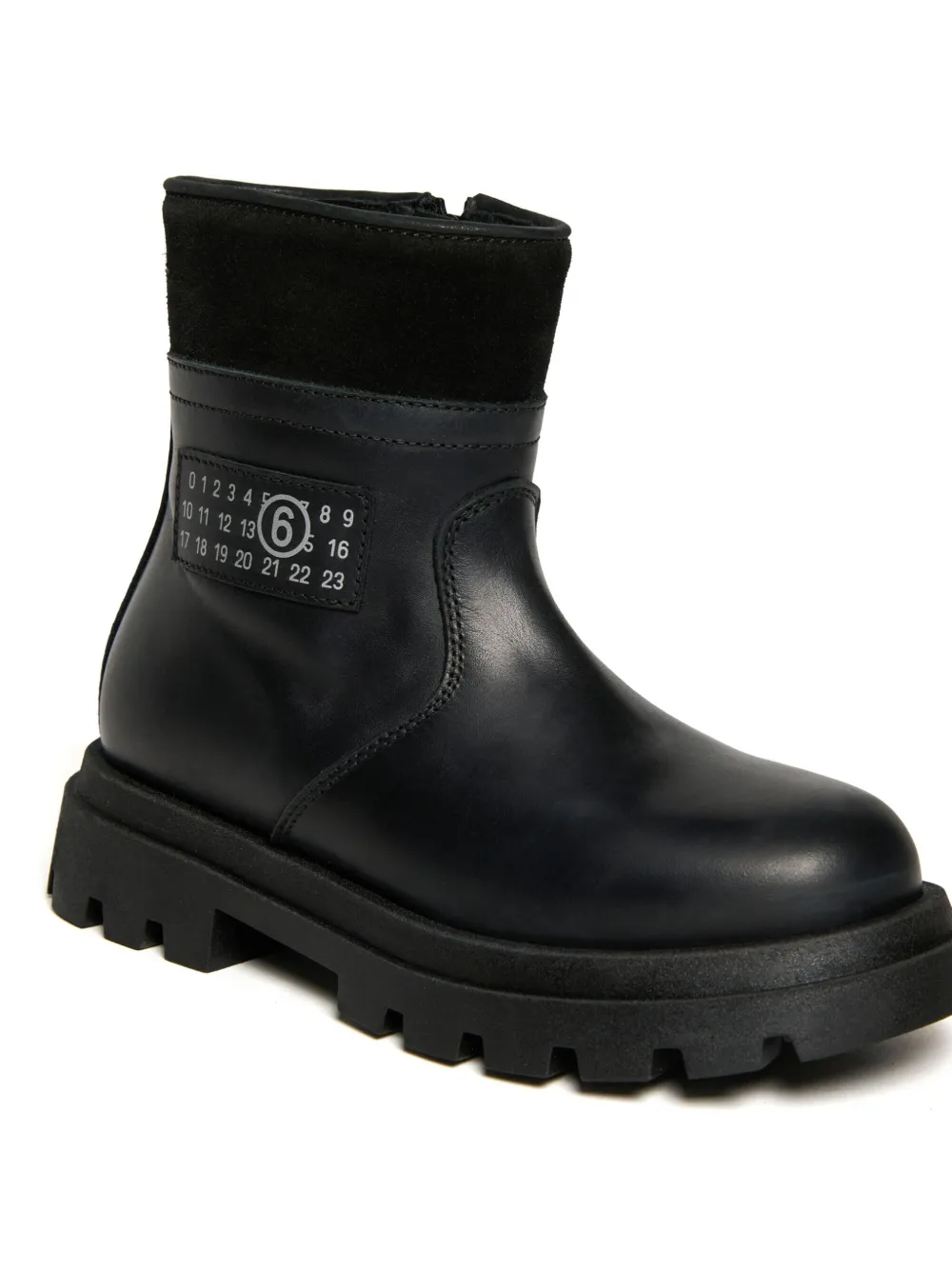 MM6 Maison Margiela Kids Enkellaarzen met logopatch Zwart