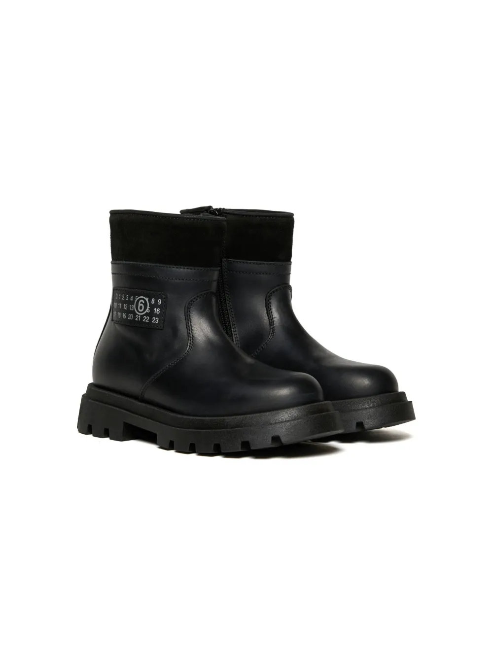 MM6 Maison Margiela Kids Enkellaarzen met logopatch Zwart