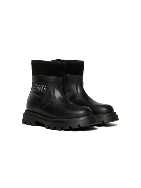 MM6 Maison Margiela Kids logo-appliqué ankle boots