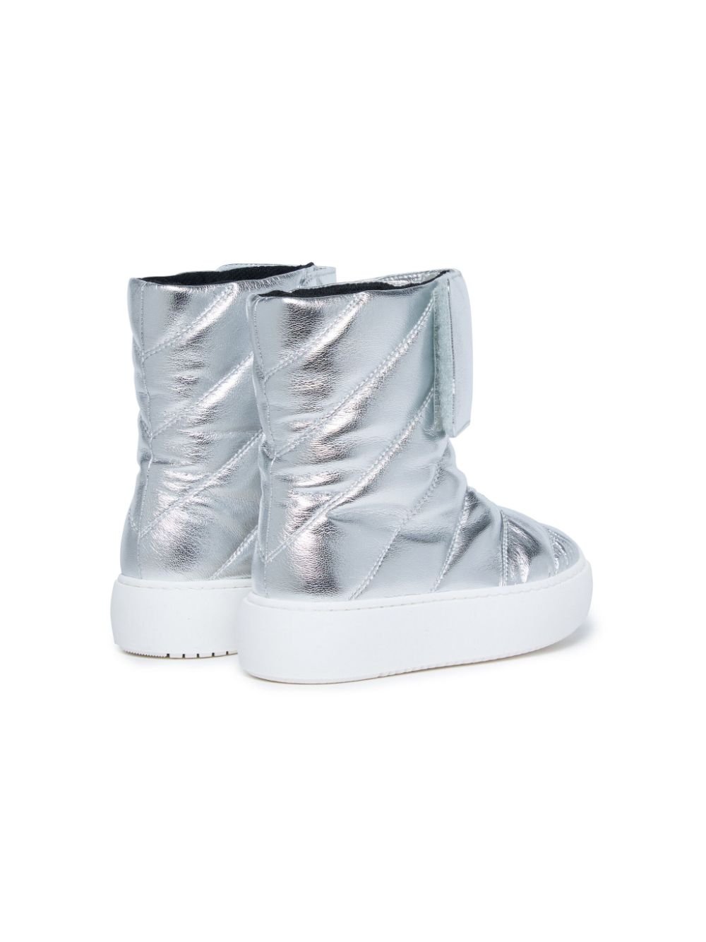 Nº21 Kids Metallic snow boots met logoprint Zilver