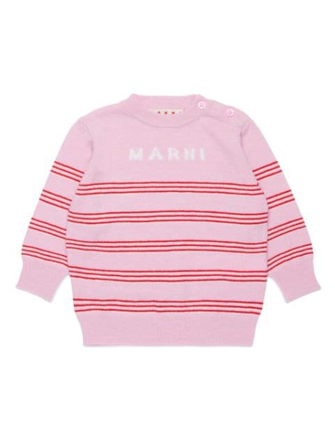 Marni Kids striped crew-neck jumper