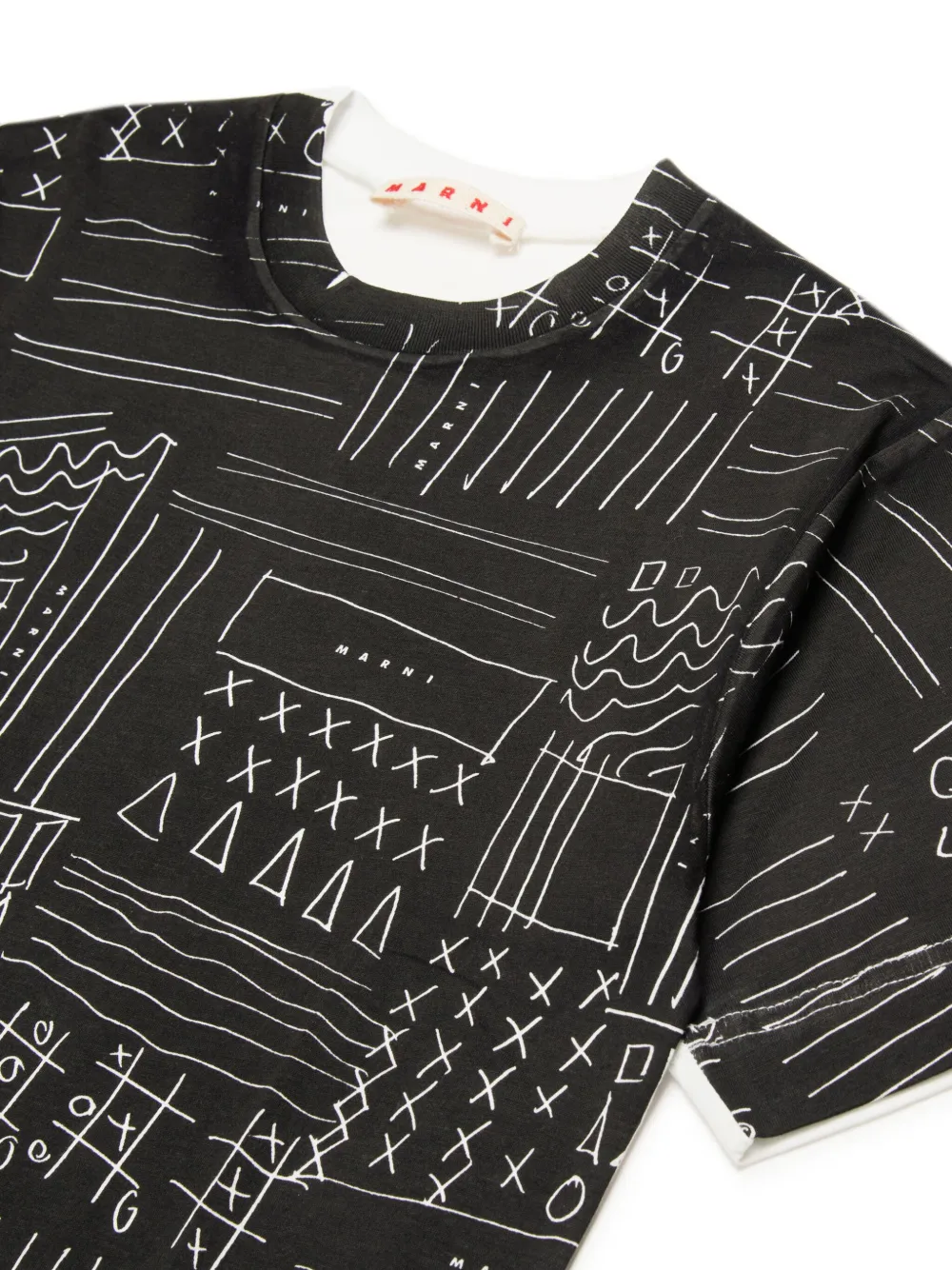 Marni Kids Katoenen T-shirt met logoprint Zwart