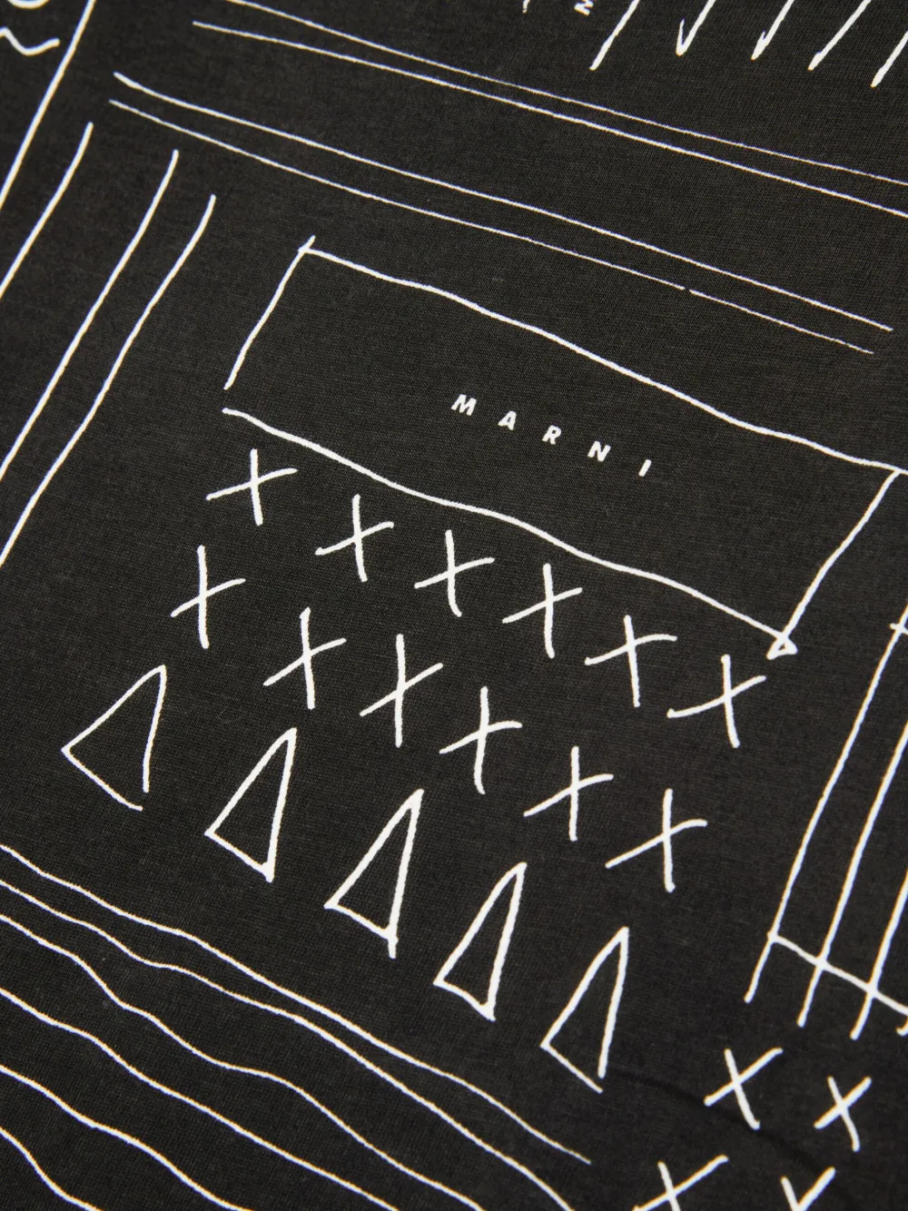 Marni Kids Katoenen T-shirt met logoprint Zwart