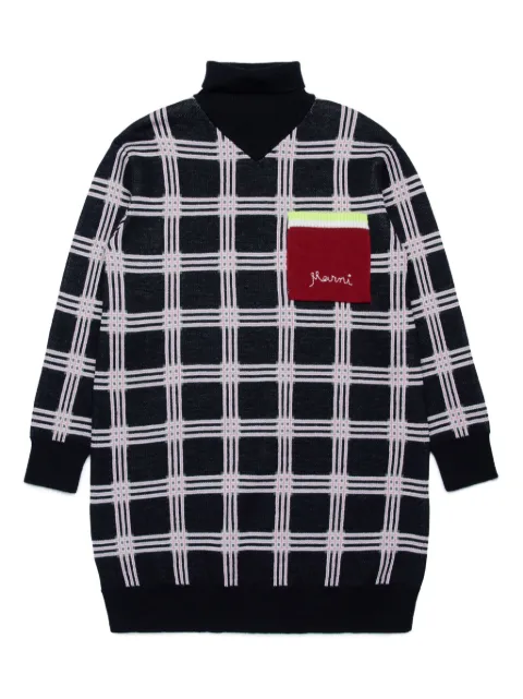 Marni Kids checked knitted dress