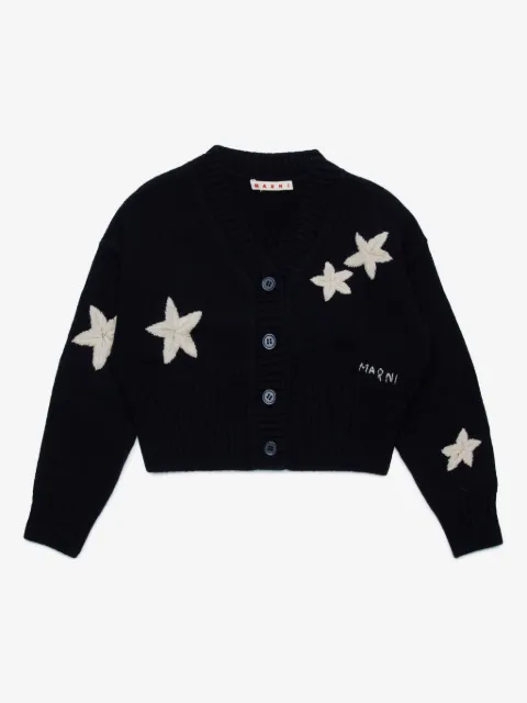 Marni Kids embroidered V-neck jumper 