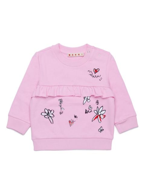 Marni Kids graphic-print cotton sweatshirt