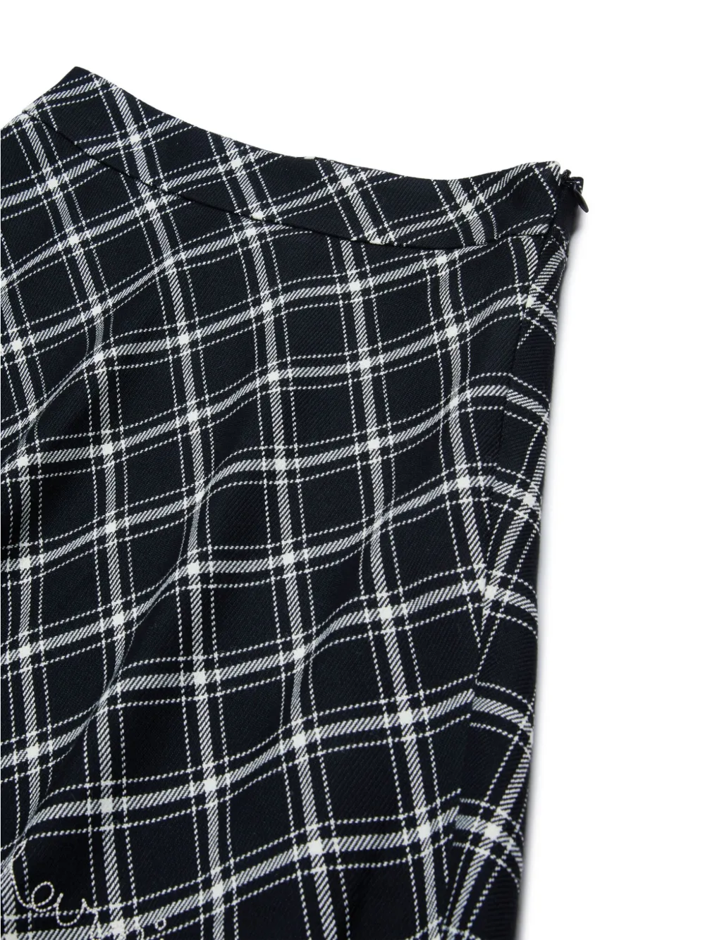 Marni Kids Geruite A-lijn rok met geborduurd logo Zwart