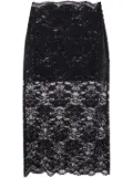 Rabanne floral-lace sheer skirt - Black