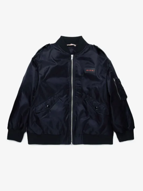 Marni Kids logo-appliquéd bomber jacket
