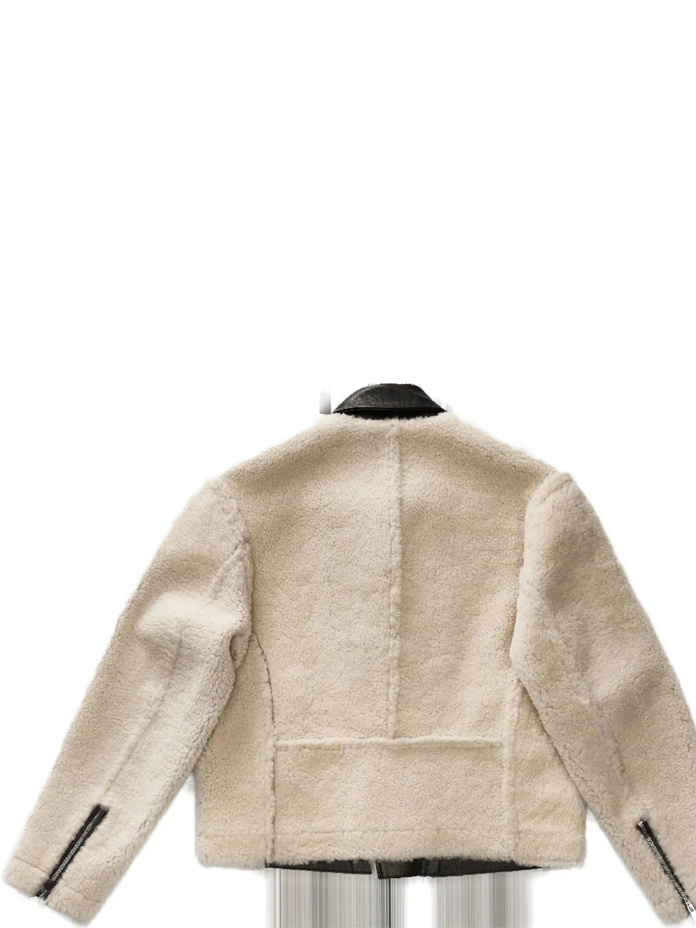 424 leather-trimmed shearling jacket Beige