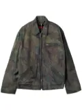 424 camouflage-print zip-up jacket - Green