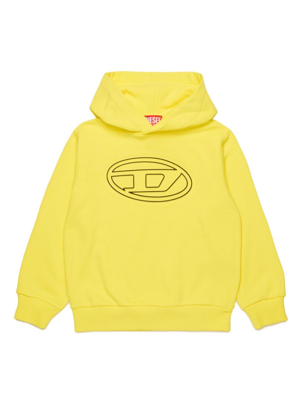 Diesel Kids Oval D branded hooded sweatshirt Geel