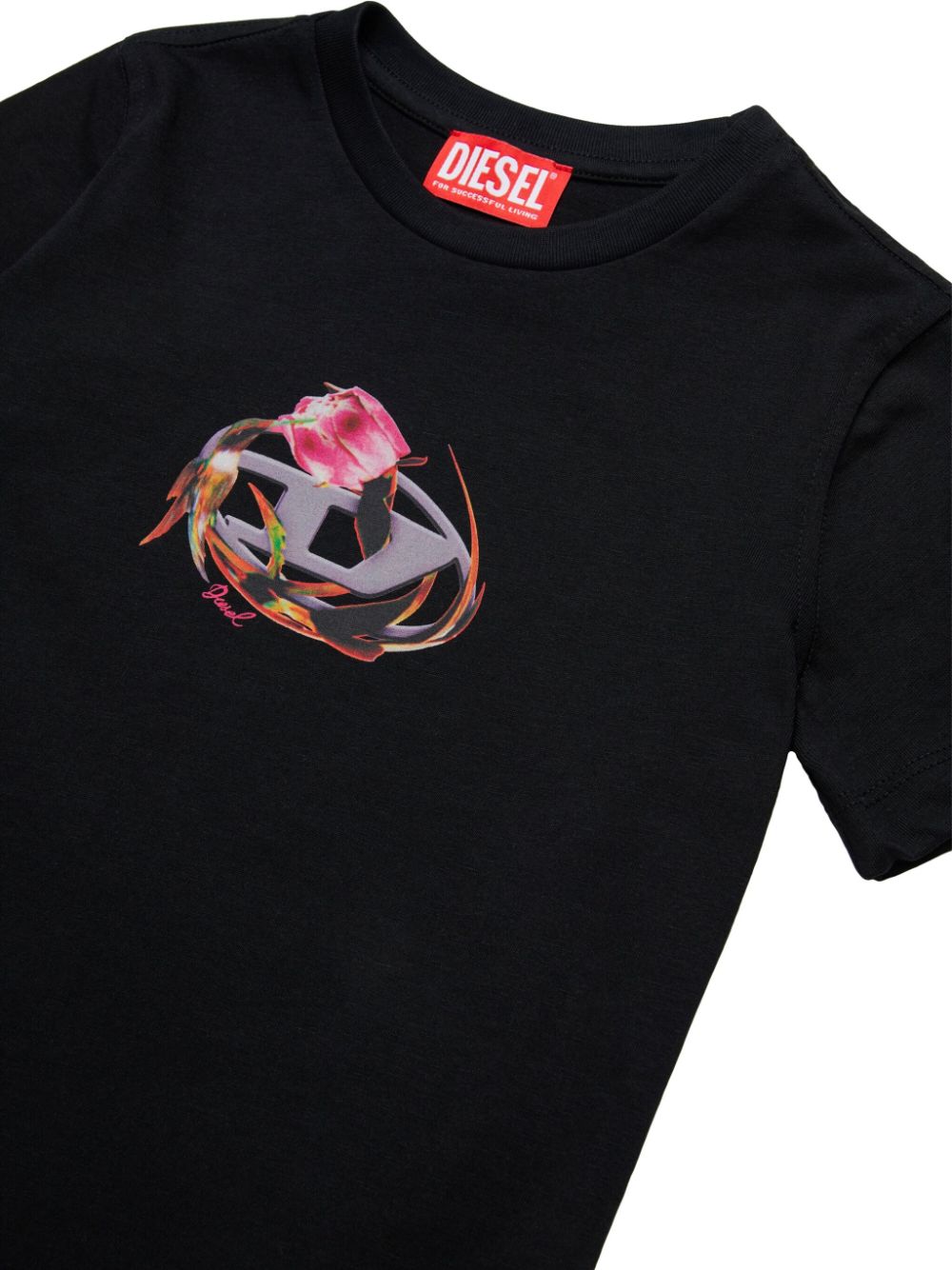 Shop Diesel Logo-print T-shirt In Black