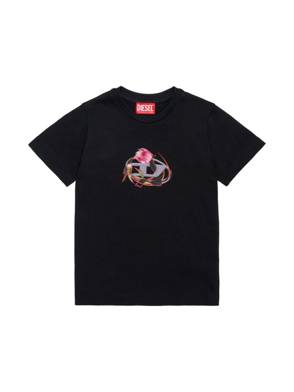 Shop Diesel Logo-print T-shirt In Black