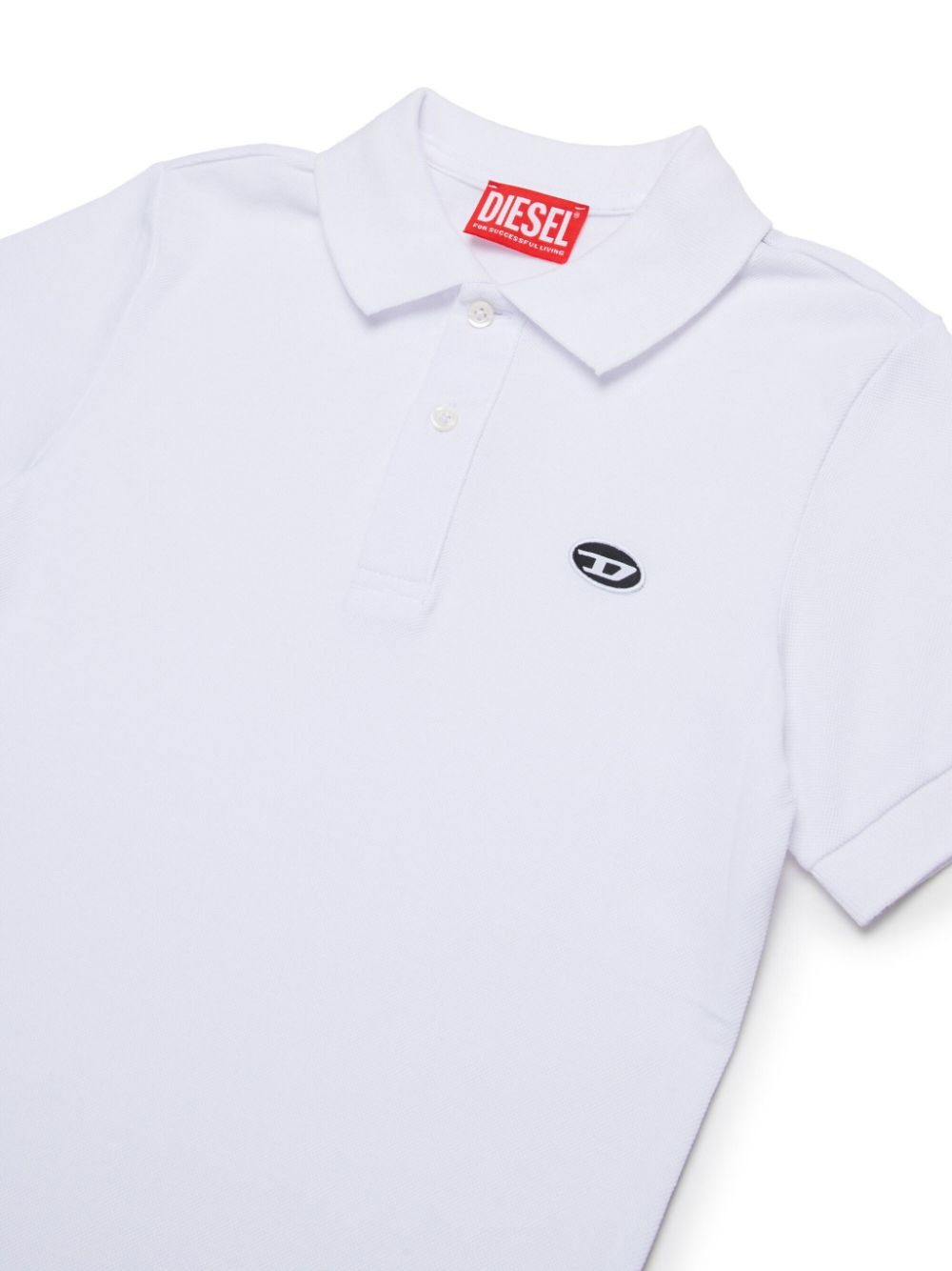 Shop Diesel Oval D Cotton Polo Shirt In White