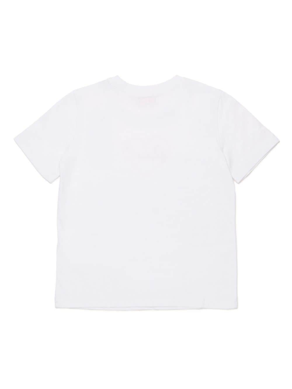 Diesel Kids Katoenen T-shirt met hartprint - Wit