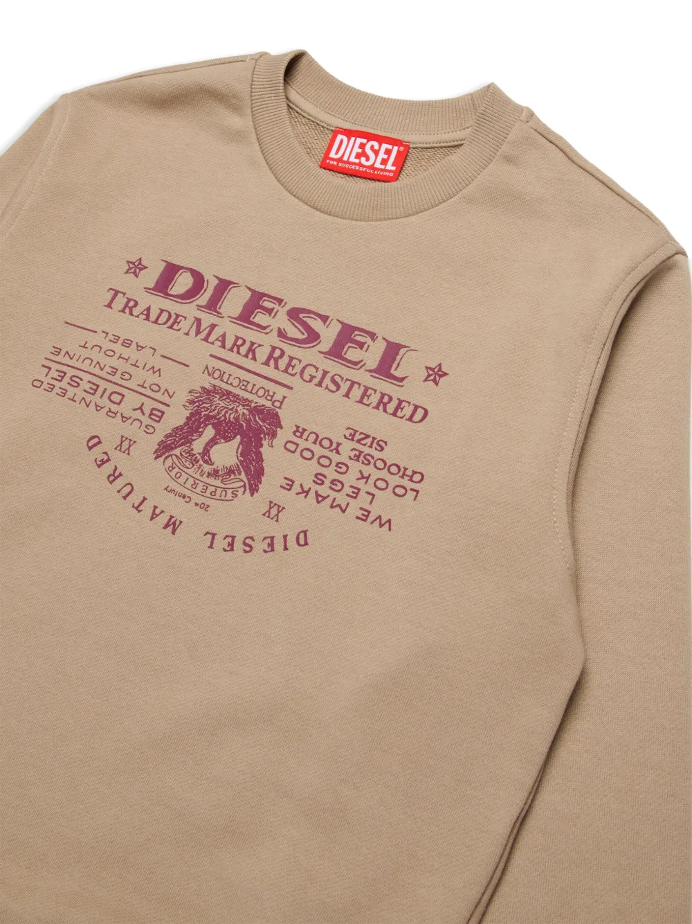 Diesel Kids Sweater met logoprint Beige