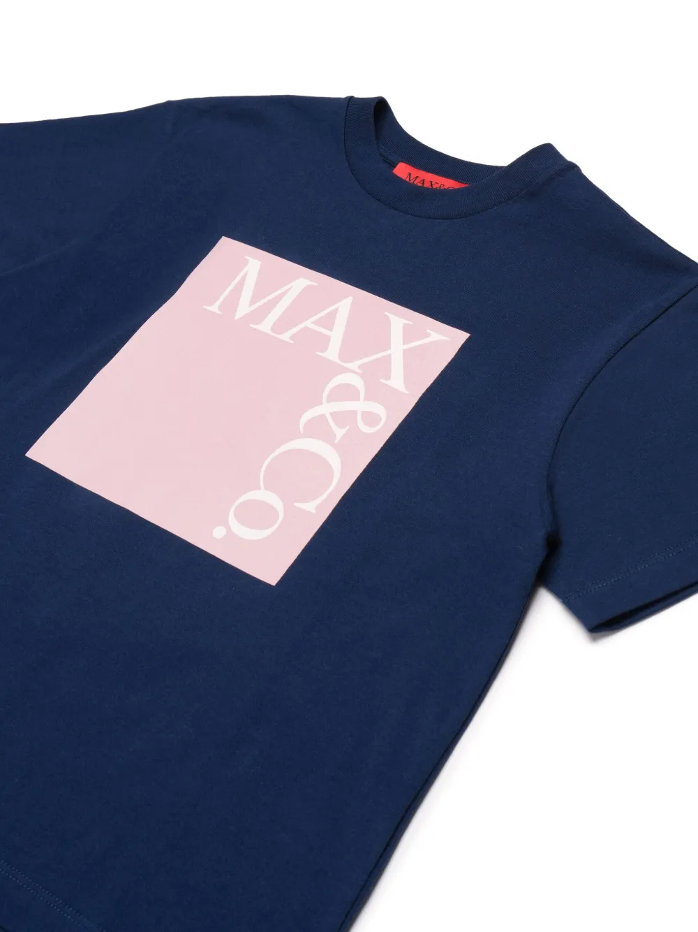 Max & Co Logo-print Cotton T-shirt In Blue