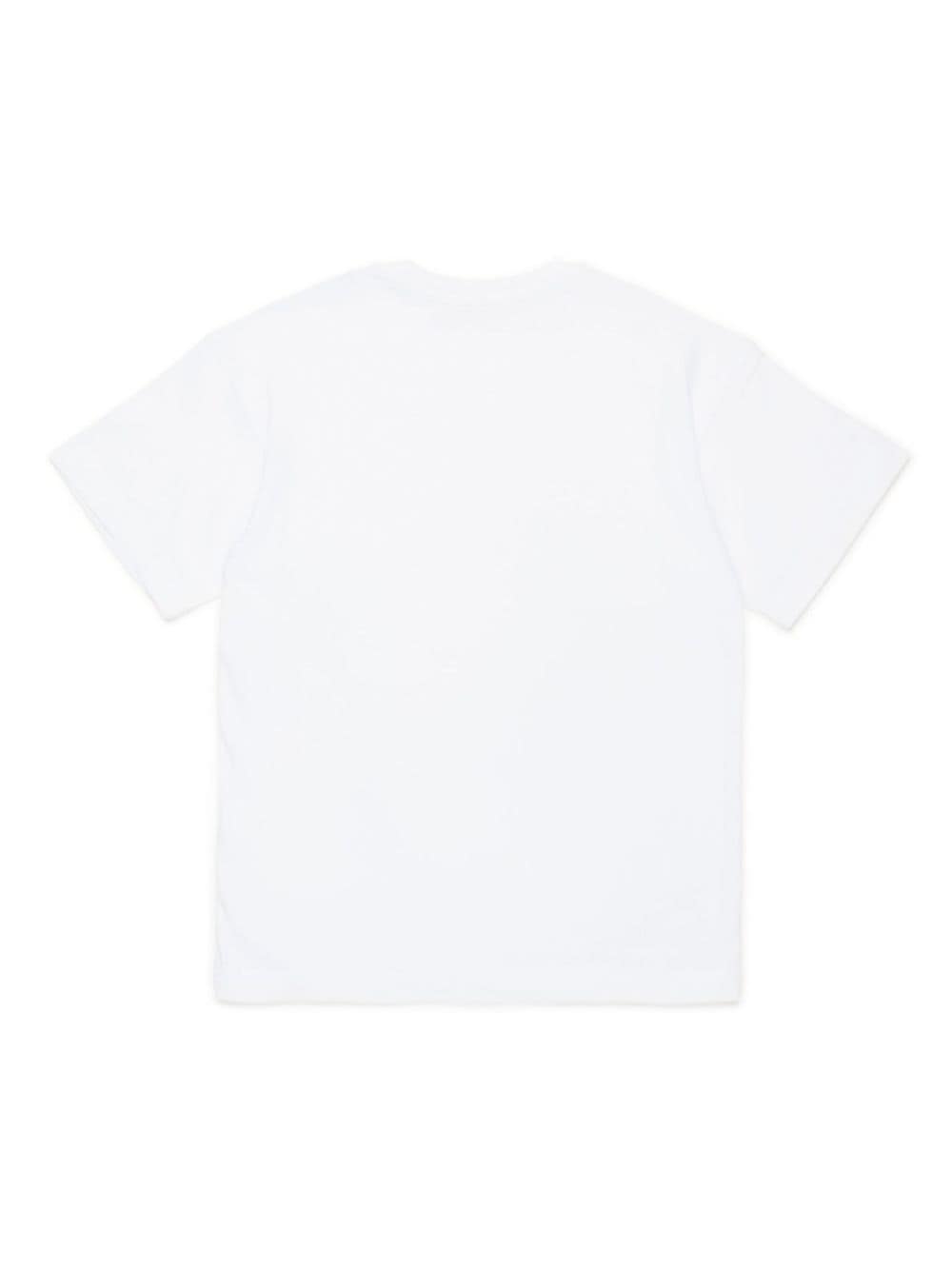 Shop Diesel Oval D Cotton T-shirt In White