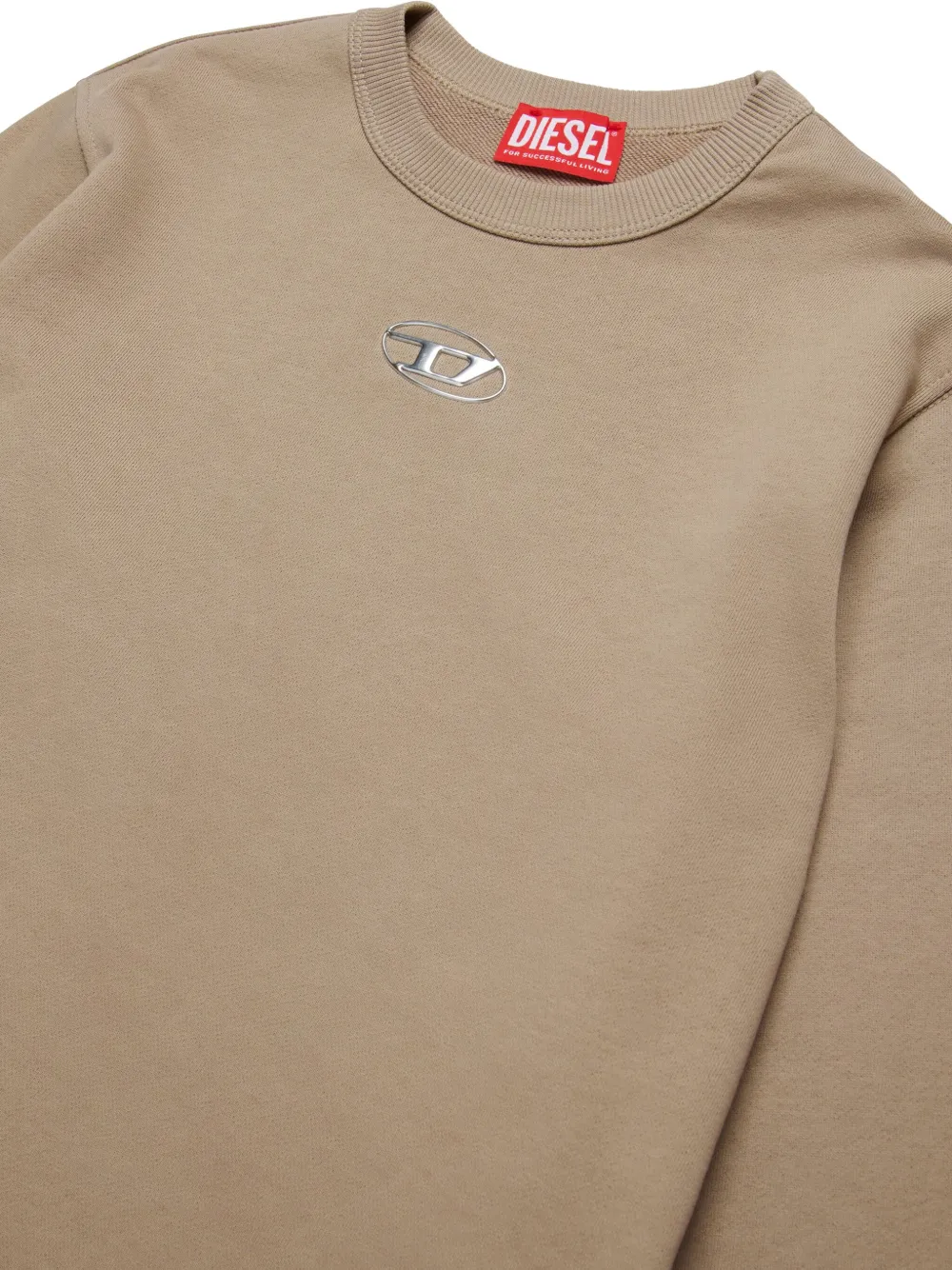 Diesel Kids Sweater met logo-applicatie Beige
