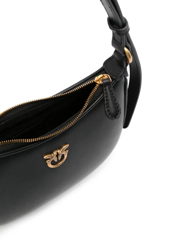 PINKO Mini Half Moon Shoulder Bag | Black | FARFETCH AO