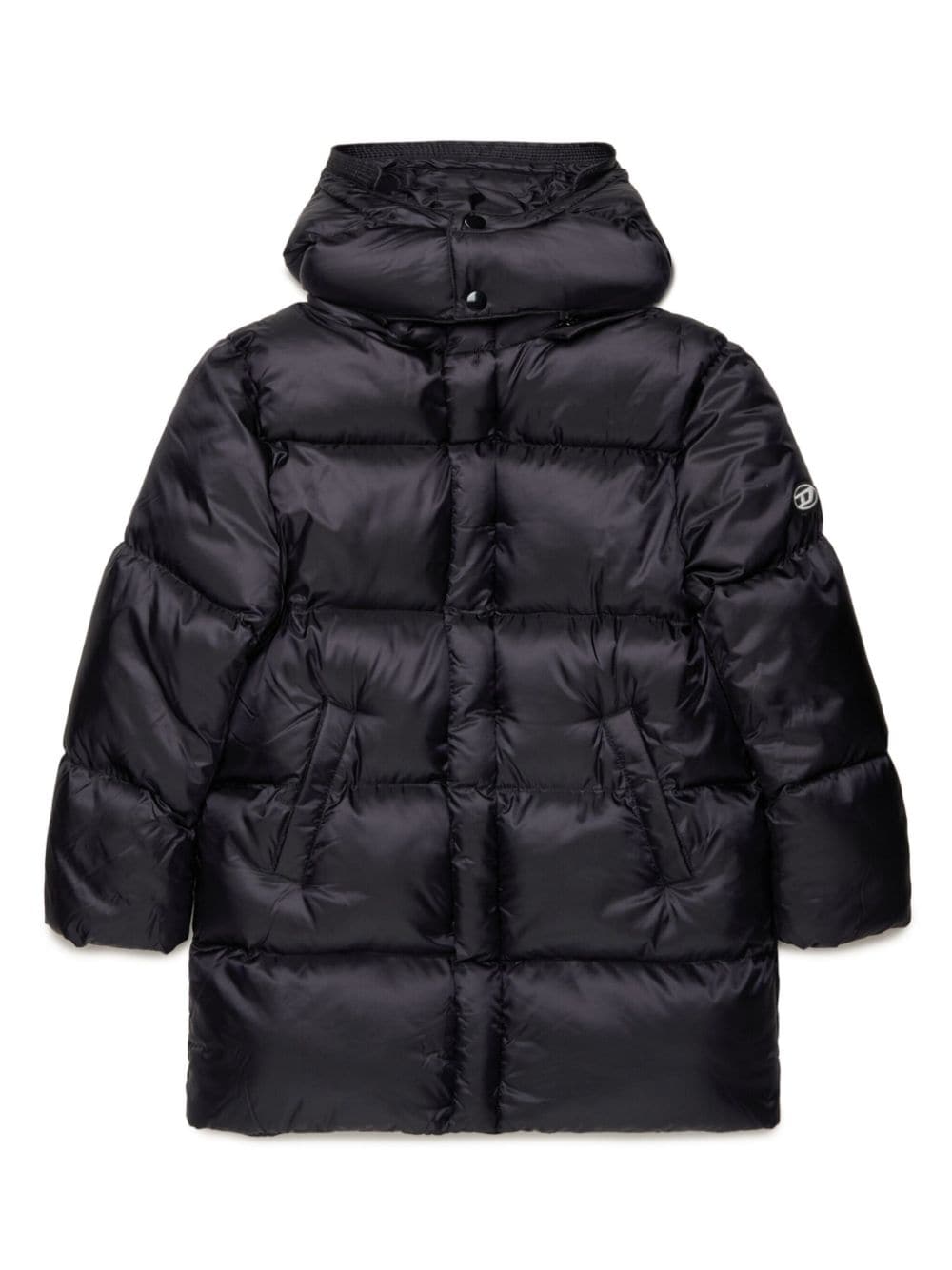 Diesel Kids' Hooded Padded Jacket In Black