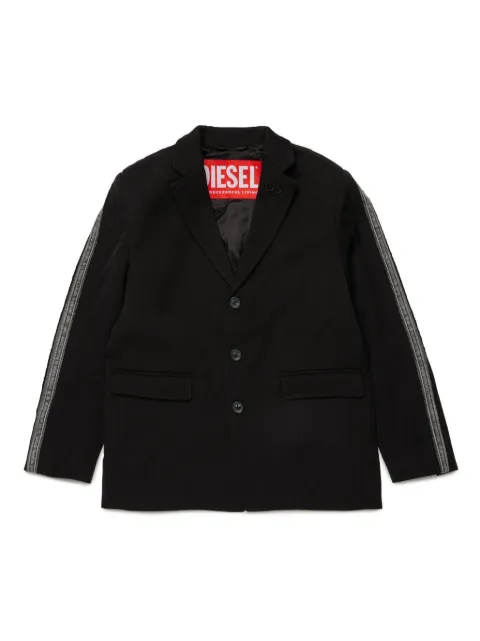 Diesel Kids denim-appliqué single-breasted blazer