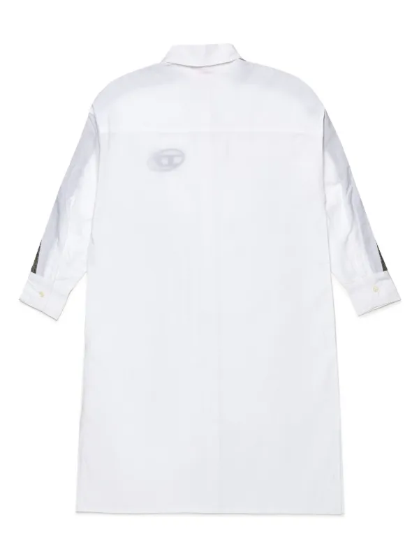 Diesel Kids Oval D-embroidered Shirtdress | White | FARFETCH