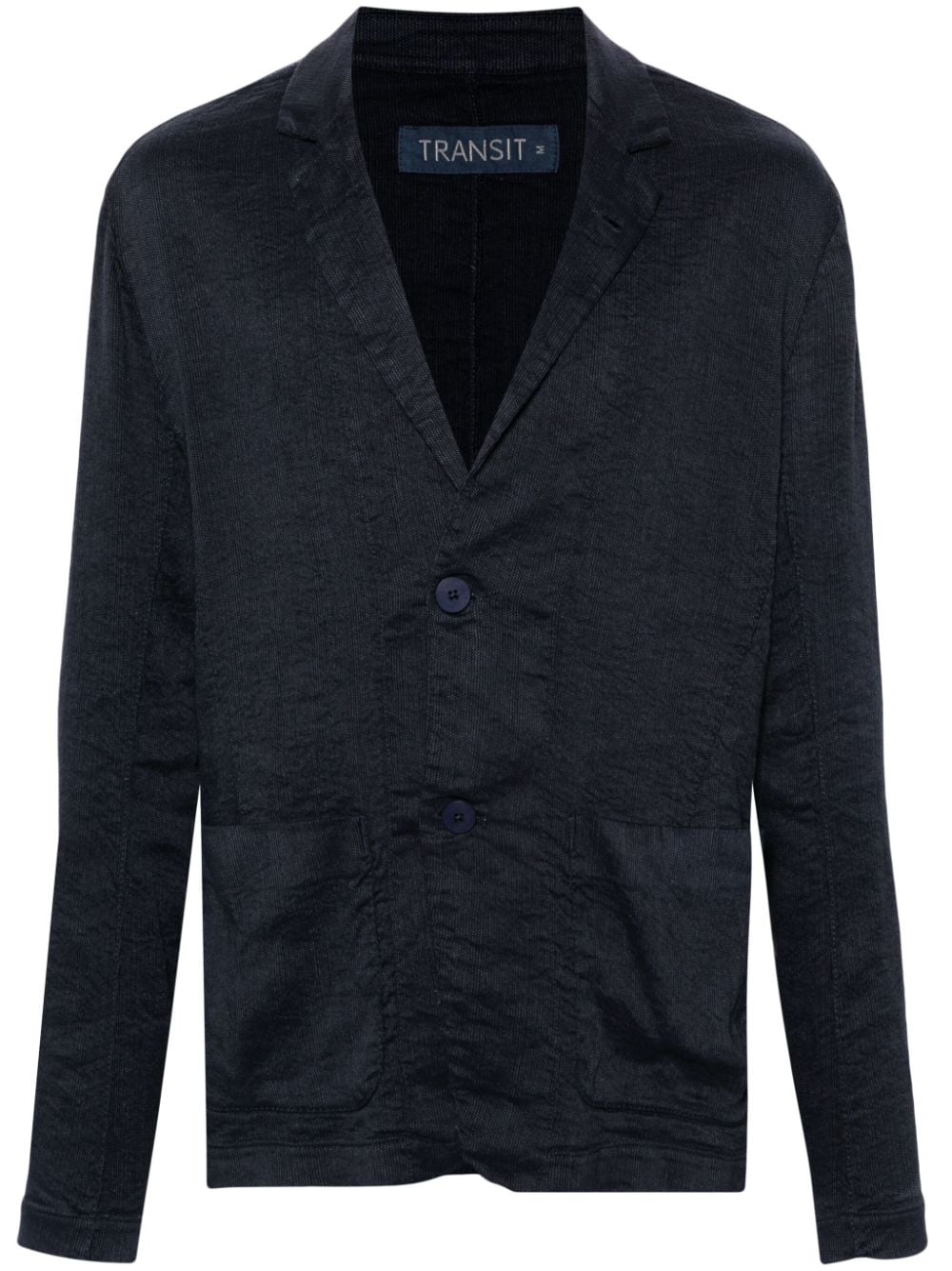Transit Ribbed Single-breasted Blazer In Blue