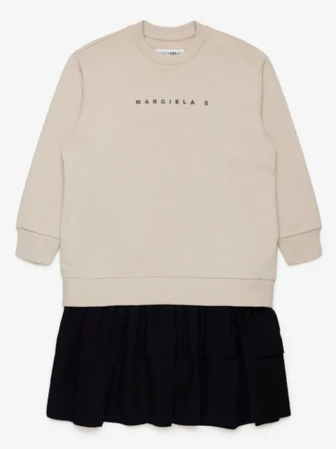 MM6 Maison Margiela Kids vestido con logo estampado