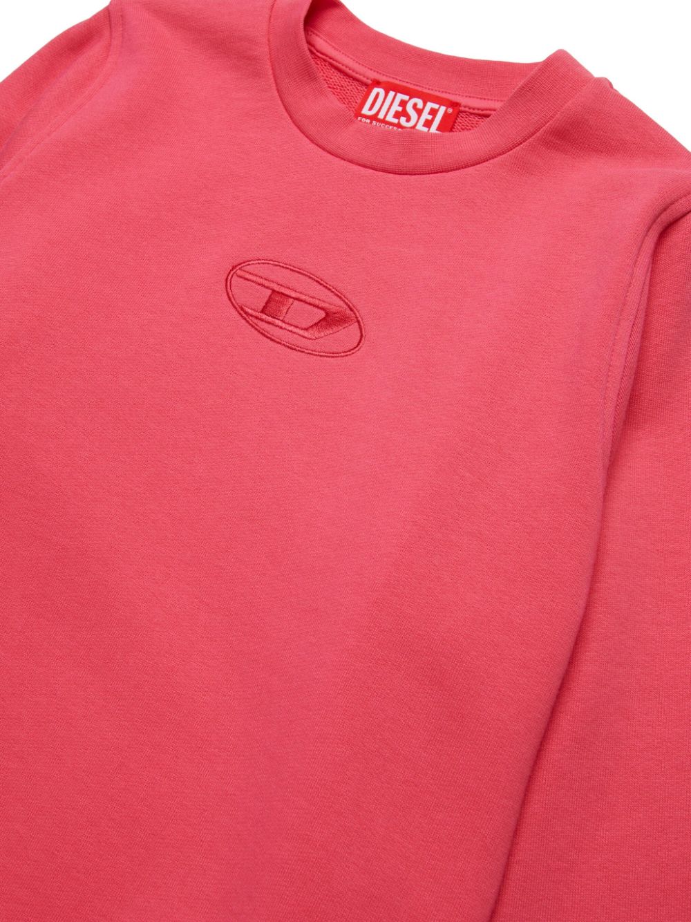 Shop Diesel Embroidered-logo Cotton Sweatshirt In Red