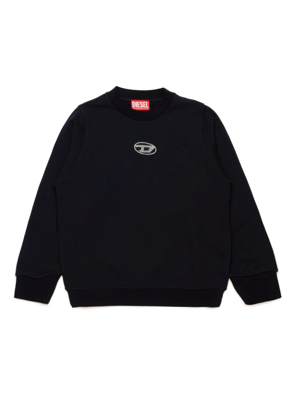 Diesel Kids logo-studded cotton sweatshirt - Black