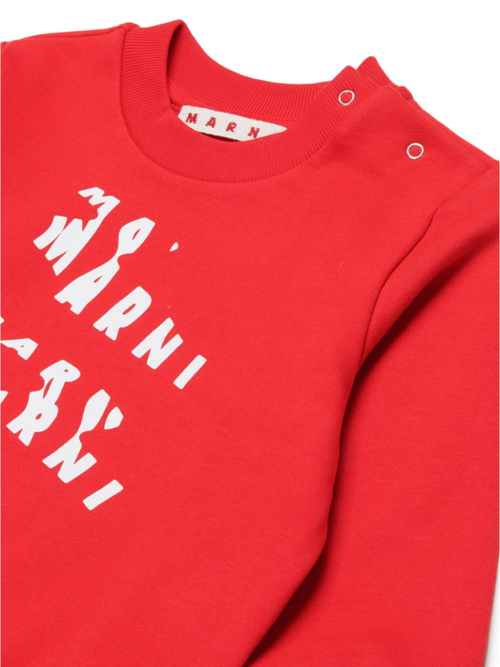 Shop Marni Logo-print Cotton Sweatshirt In Rot