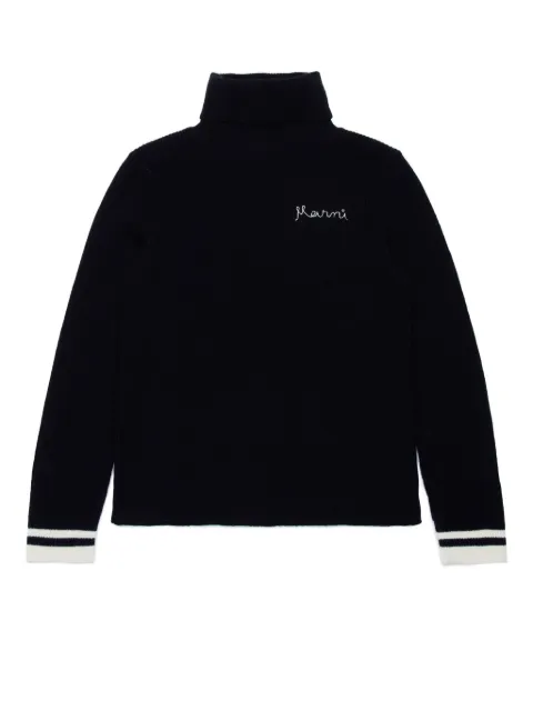Marni Kids logo-embroidered jumper