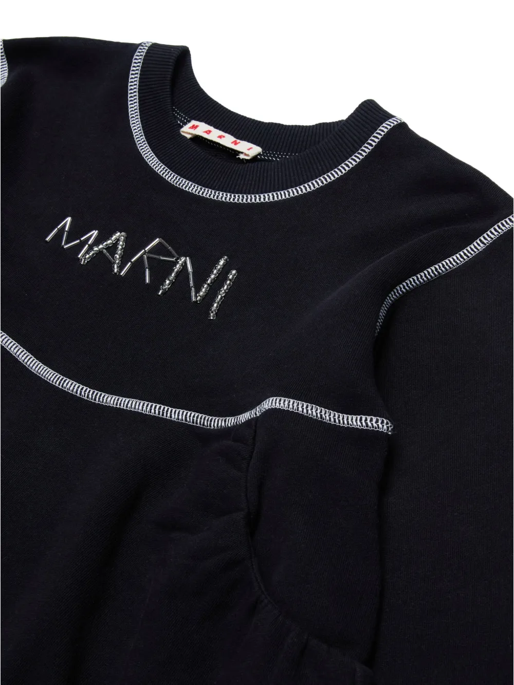 Marni Kids T-shirtjurk met geborduurd logo Zwart