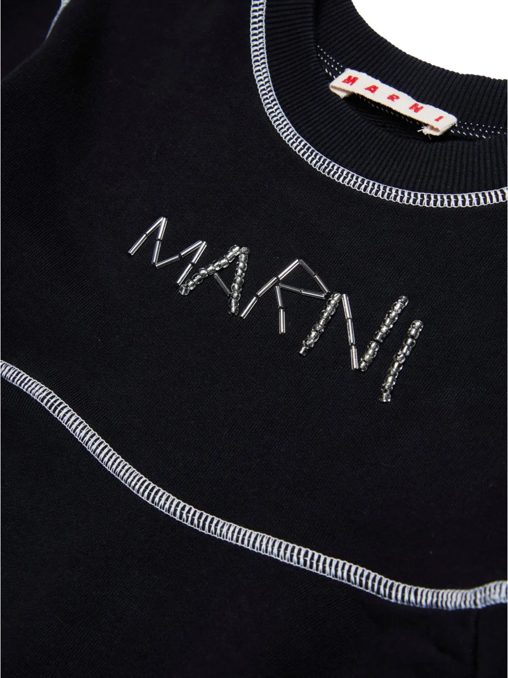 Marni Kids T-shirtjurk met geborduurd logo Zwart