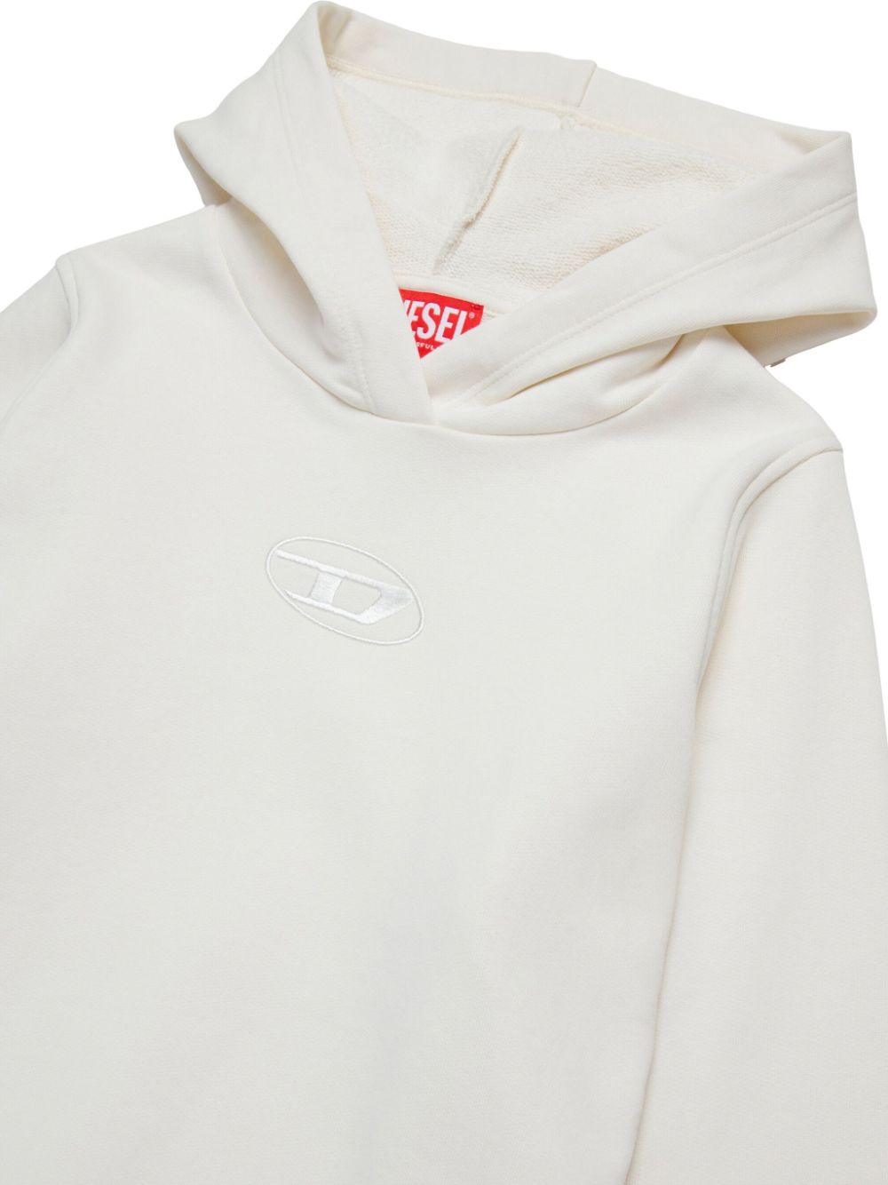 Shop Diesel Logo-embroidered Hoodie In White