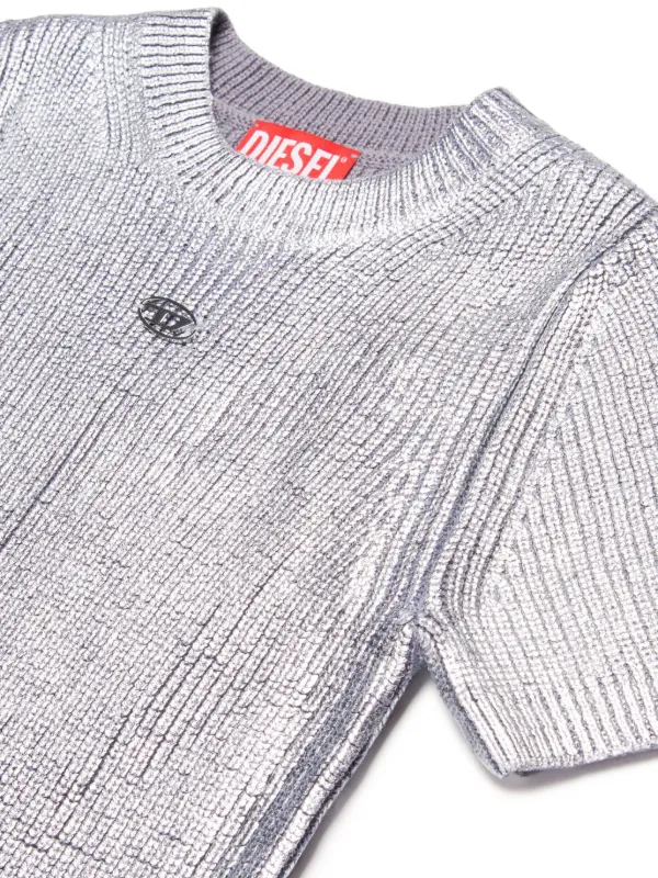 Diesel Kids メタリック ニットワンピース | シルバートーン | FARFETCH JP