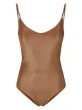 Fisico lurex swimsuit - Brown