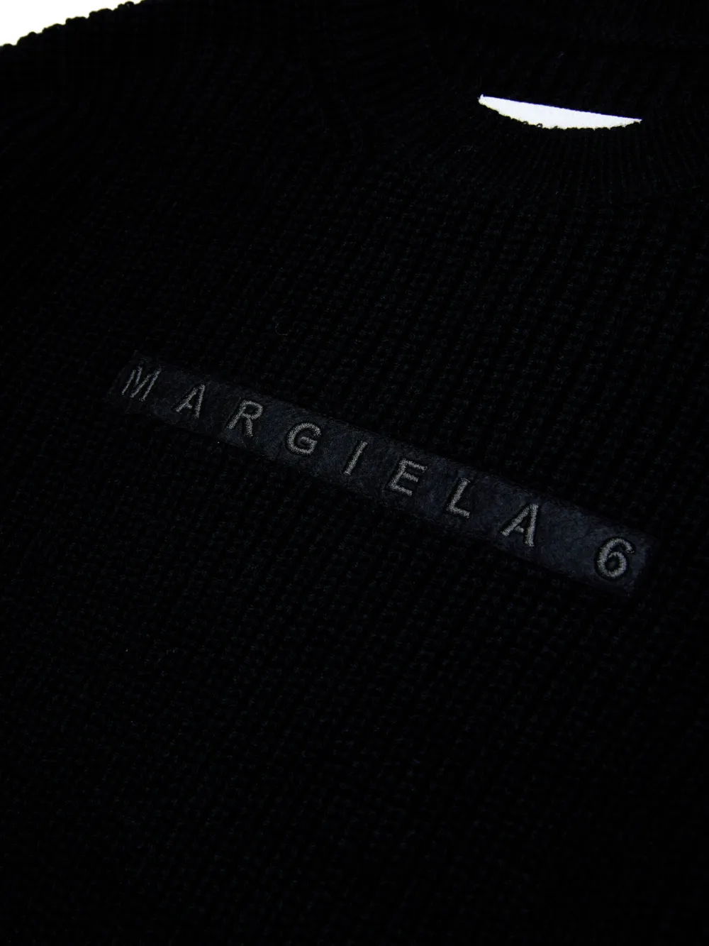 MM6 Maison Margiela Kids Jurk met geborduurd logo van wolblend Zwart