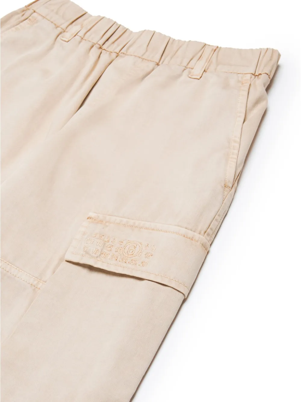 MM6 Maison Margiela Kids Katoenen broek met toelopende pijpen Beige