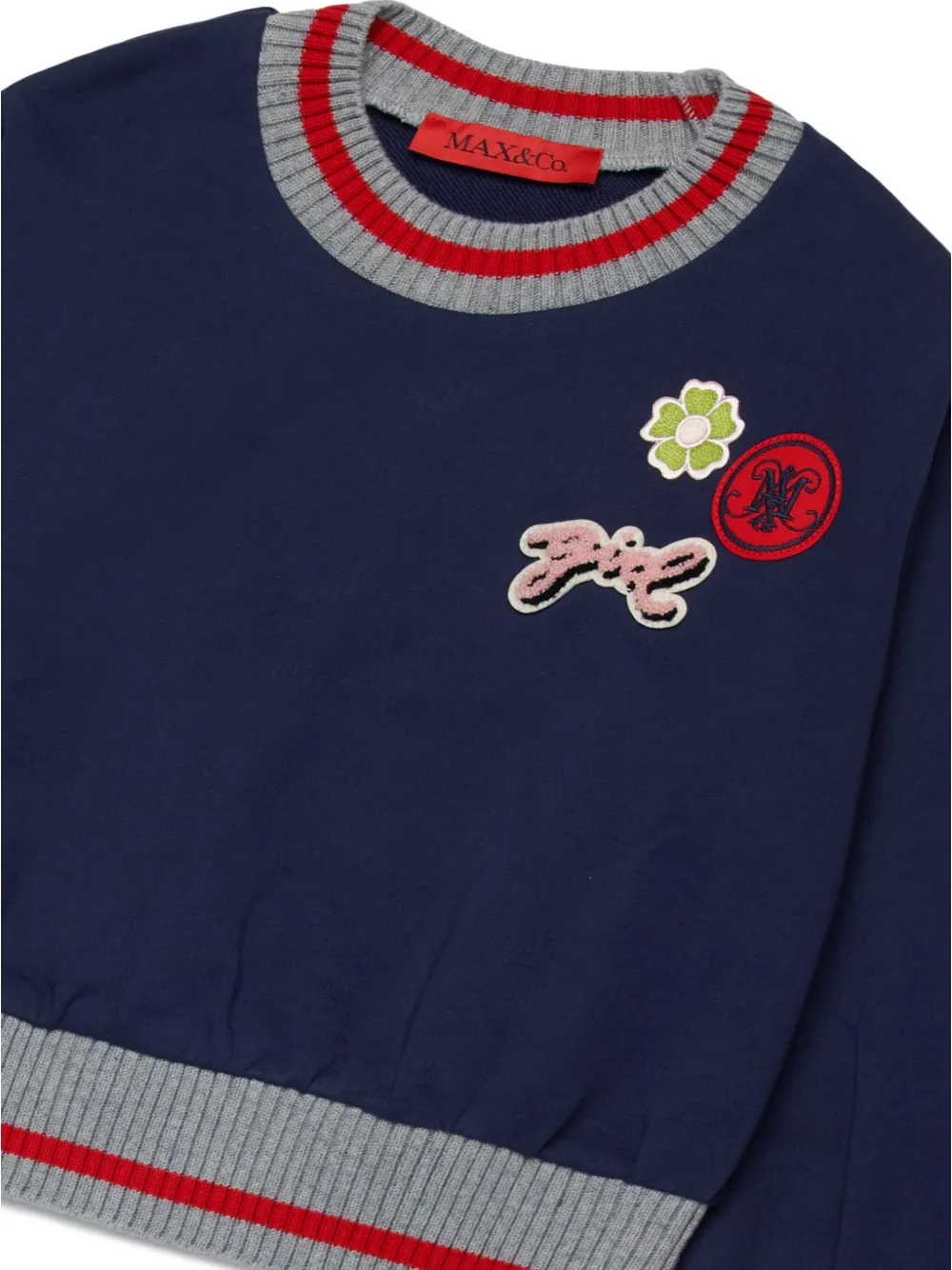 MAX&Co. Kids Sweater met patch Blauw